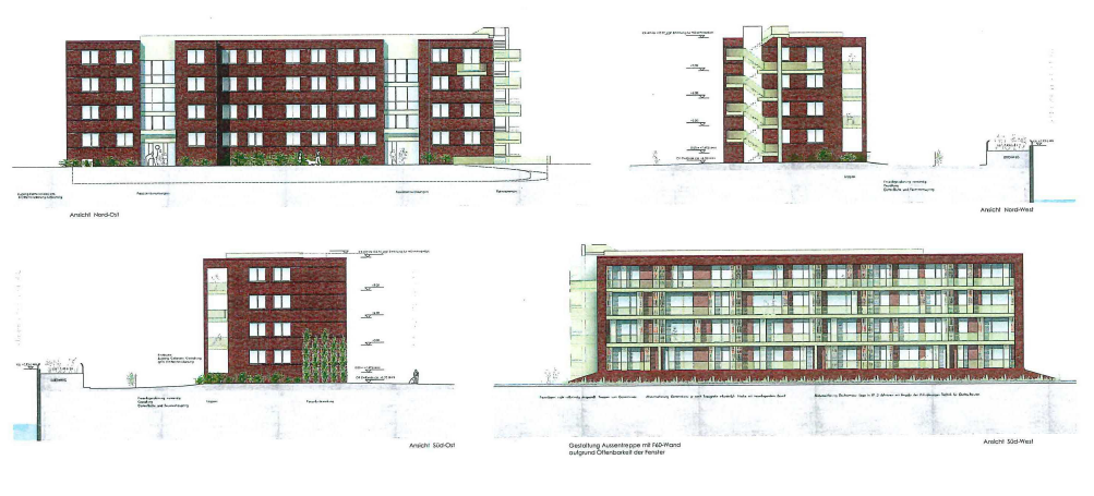 Außenansichten des Gebäudes aus dem Archtiktur Entwurf